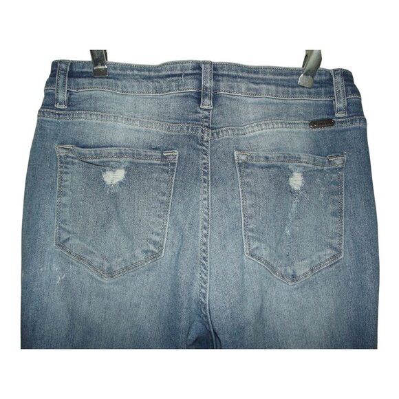 Kancan Jeans 29 x 27" Crop distressed skinny High Rise raw frayed hem destroyed - Picture 8 of 9